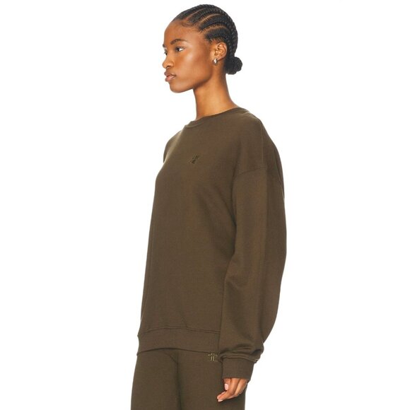 Eterne Oversized Crewneck Sweatshirt in Moss Small New Womens Pullover - Picture 4 of 14